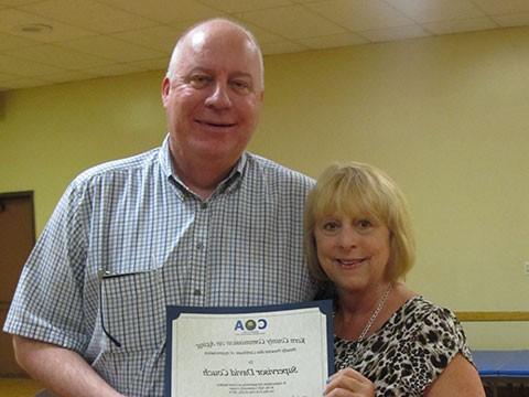 July 2014 meeting (L-R) Kris Grasty, Vice-Chairperson; Guest Speaker, David Couch, Fourth District Supervisor.