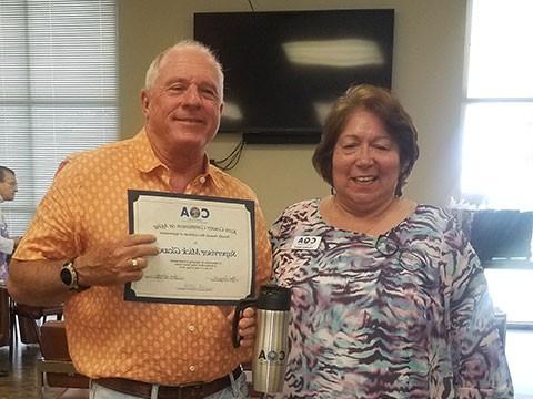 May 2018 meeting (L-R) COA Vice Chair, Yolanda Prado; Guest Speaker, Supervisor Mick Gleason